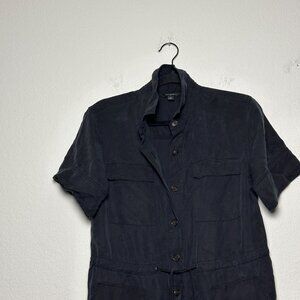 Banana Republic Jumpsuit Women S Black Belted Spring Boilersuit Romper Buttons